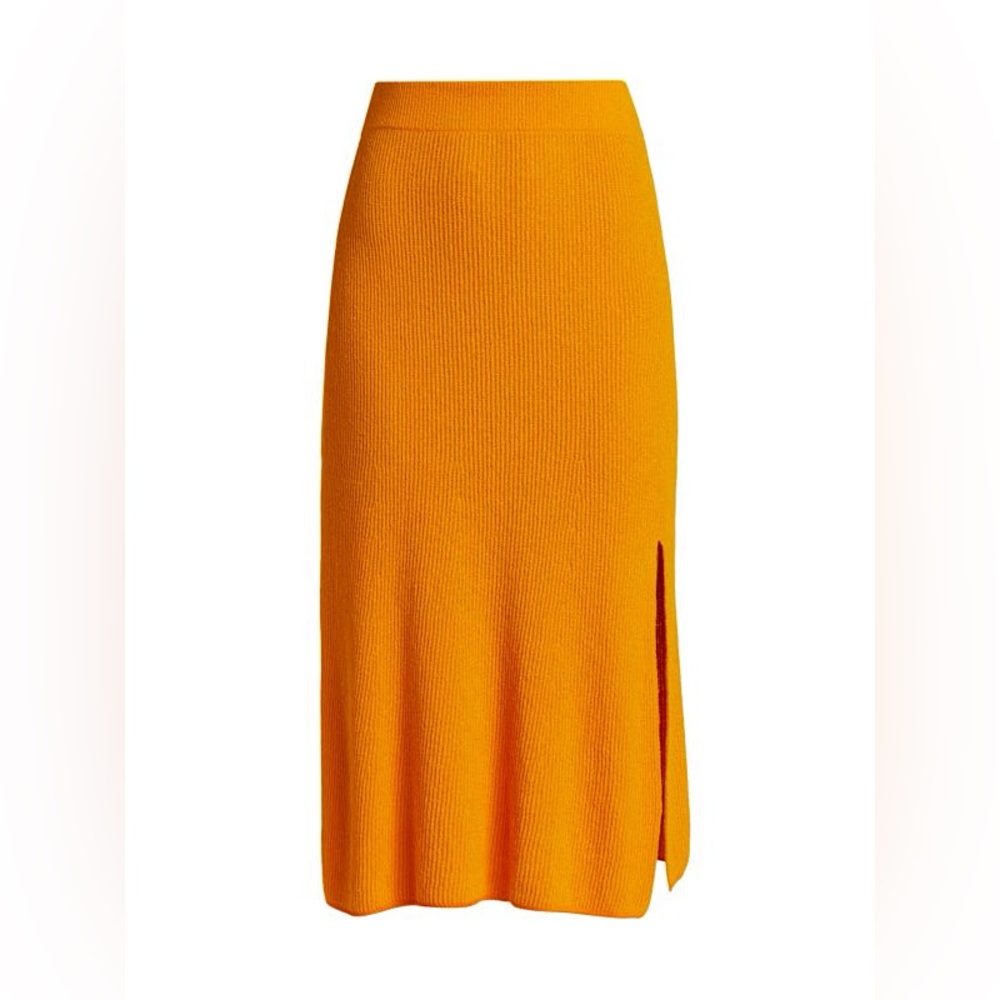 Rag & Bone Soleil Ribbed Knit Midi Skirt in Orange Sz S Spring Summer Beach - Picture 5 of 16